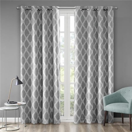 Sunsmart Sunsmart SS40-0067 50 x 95 in. Printed Ikat Blackout Panel - Gray SS40-0067